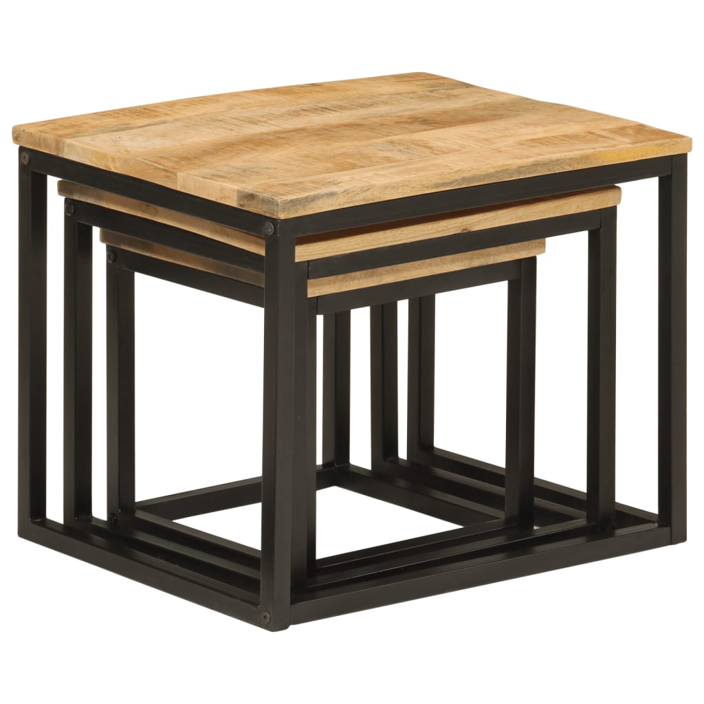 Salongbord Sofabord Tre Heltre Mango Stablebare 3 stk
