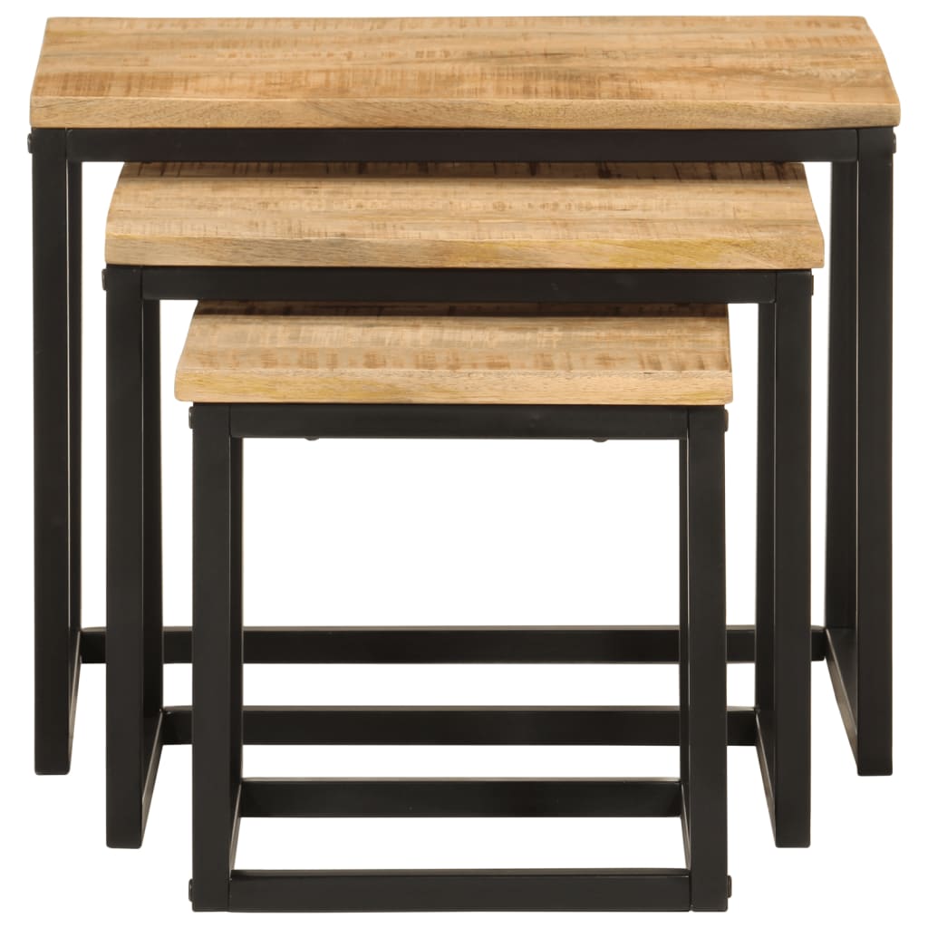 Salongbord Sofabord Tre Heltre Mango Stablebare 3 stk