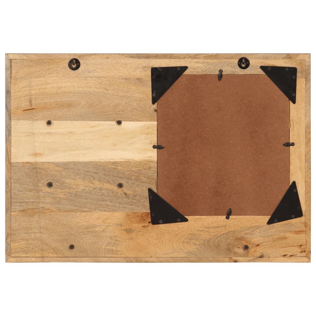 Veggspeil Tre med hyller 80x8x55 cm glass og heltre mango