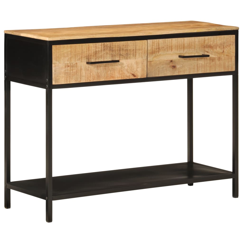 Avlastningsbord Konsollbord Tre 100x35x76 cm heltre mango og jern