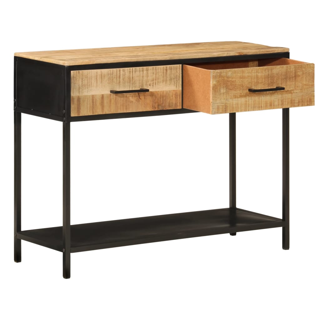 Avlastningsbord Konsollbord Tre 100x35x76 cm heltre mango og jern