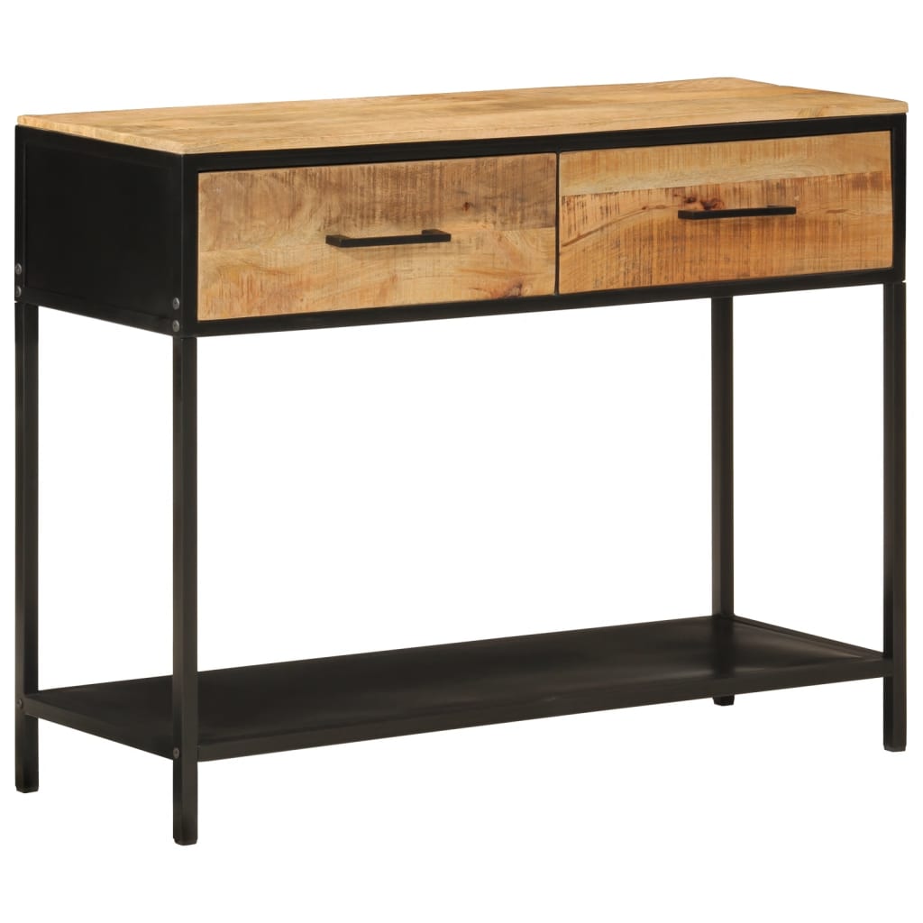 Avlastningsbord Konsollbord Tre 100x35x76 cm heltre mango og jern