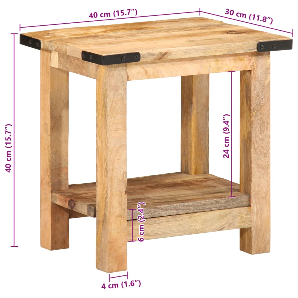 Sidebord Tre 40x30x40 cm grovt heltre mango