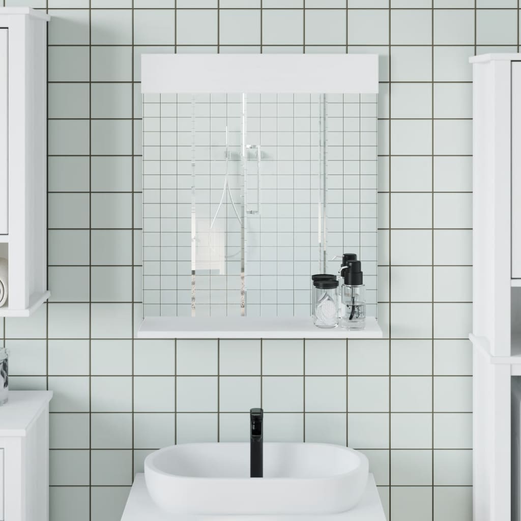Baderomsspeil med hylle BERG hvit 60x12x70 cm heltre