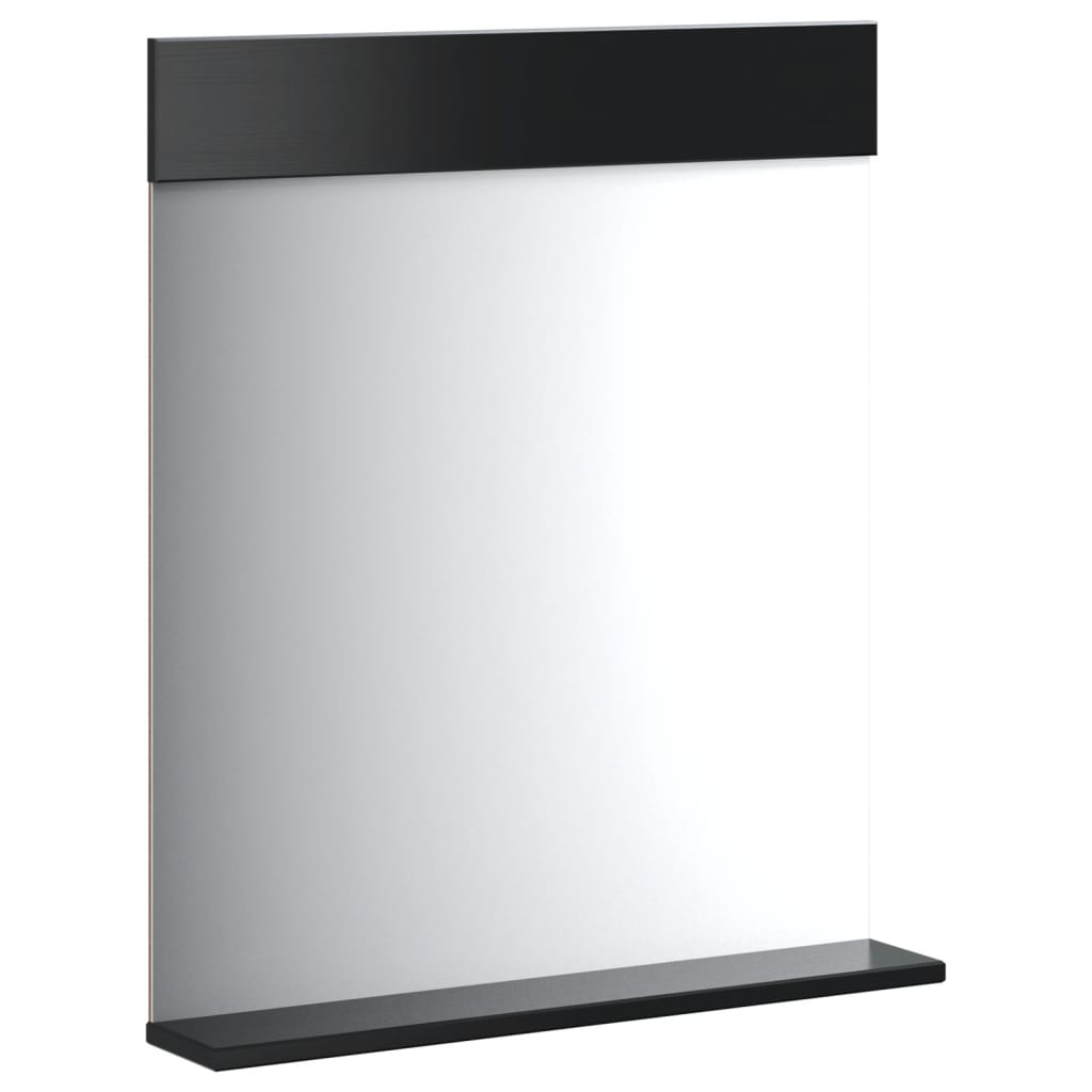 Baderomsspeil med hylle BERG svart 60x12x70 cm heltre