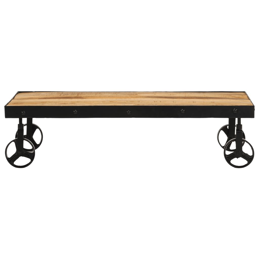 Salongbord Sofabord Tre med hjul heltre mango 100x55x26 cm