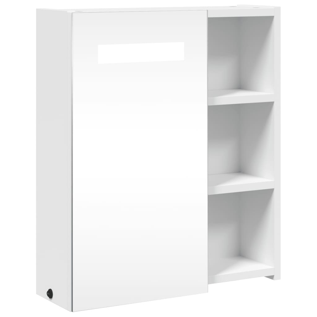 Baderomsspeilskap med LED-lys Hvit 45x13x52 cm