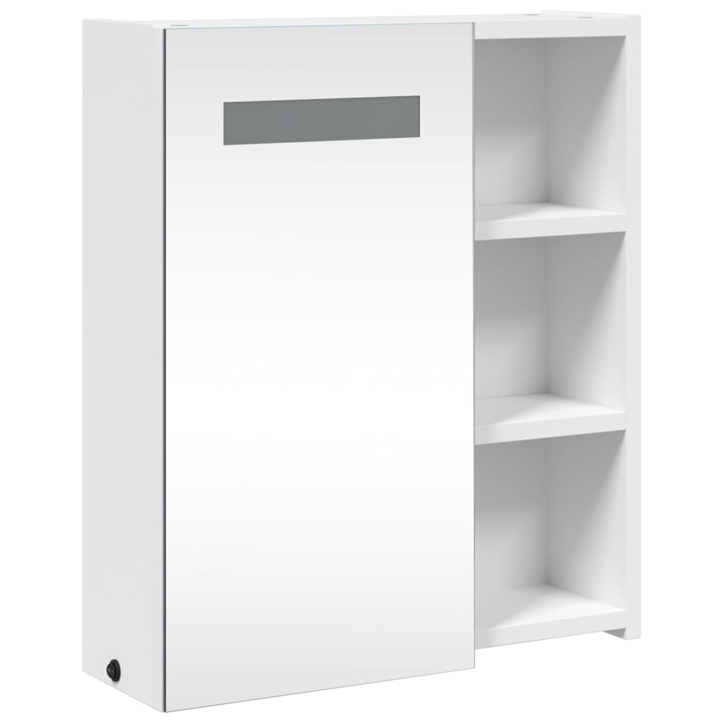 Baderomsspeilskap med LED-lys Hvit 45x13x52 cm