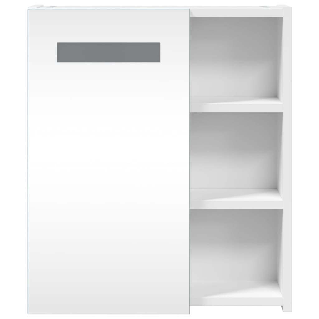 Baderomsspeilskap med LED-lys Hvit 45x13x52 cm