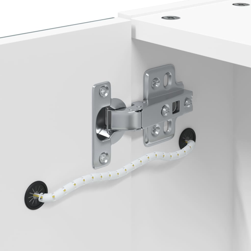 Baderomsspeilskap med LED-lys Hvit 45x13x52 cm