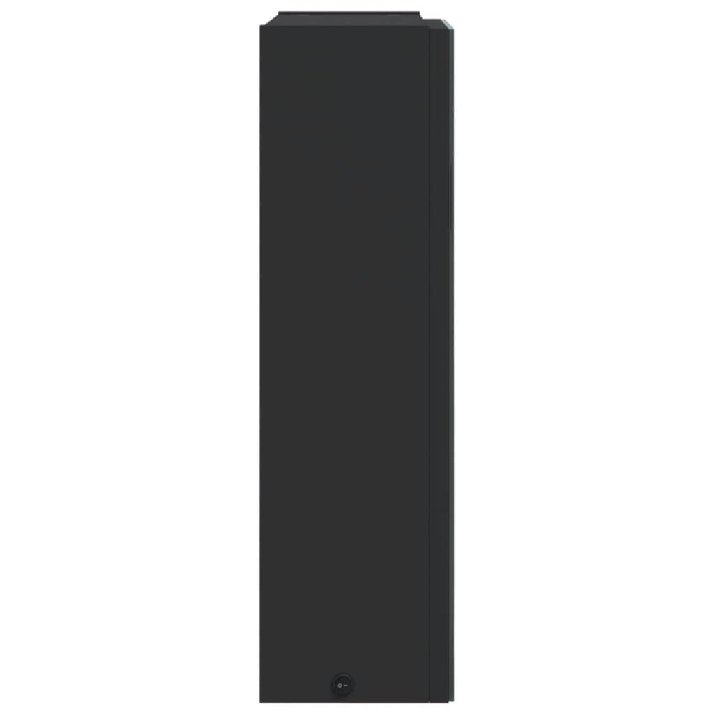 Baderomsspeilskap med LED-lys Svart 45x13x52 cm