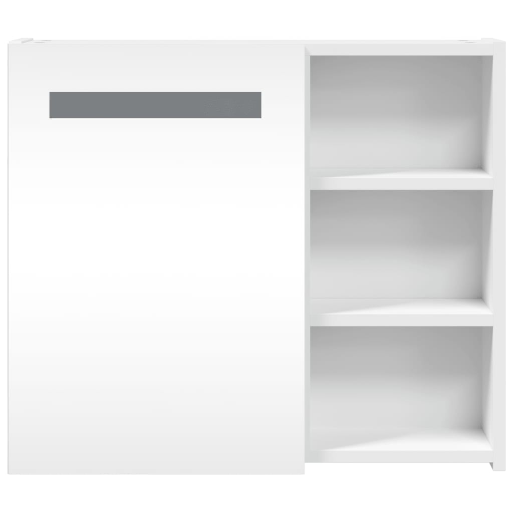 Baderomsspeilskap med LED-lys Hvit 60x13x52 cm