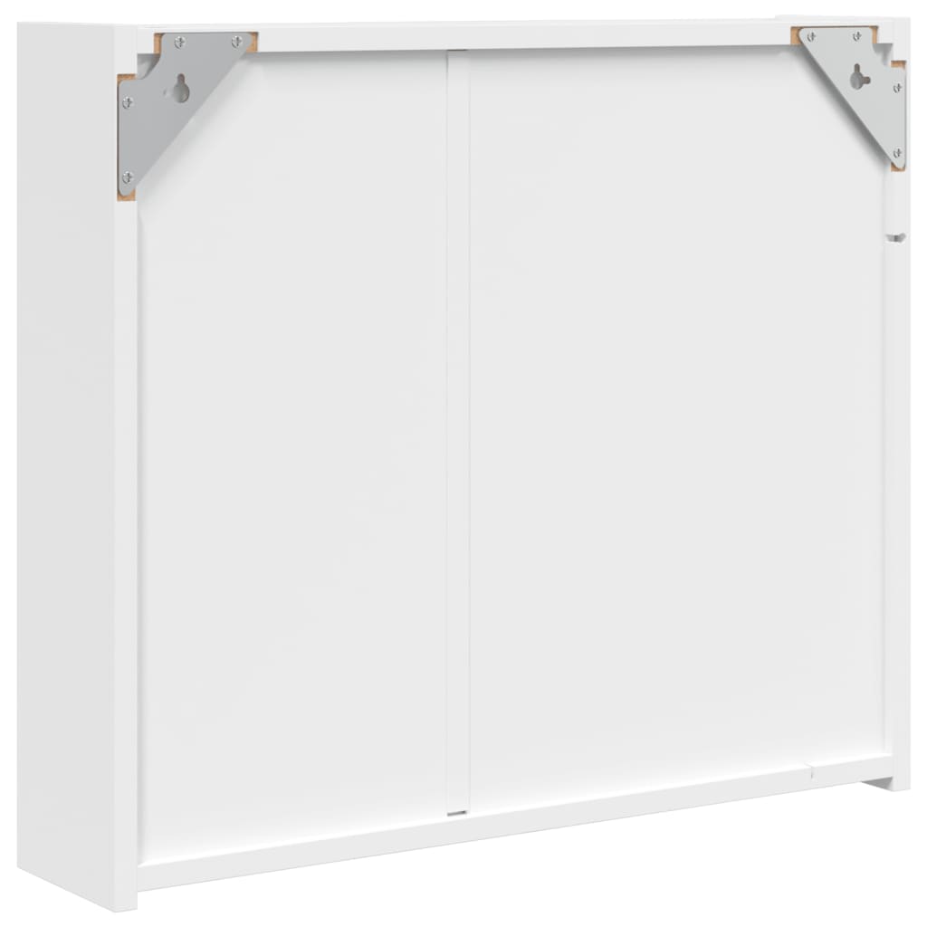 Baderomsspeilskap med LED-lys Hvit 60x13x52 cm