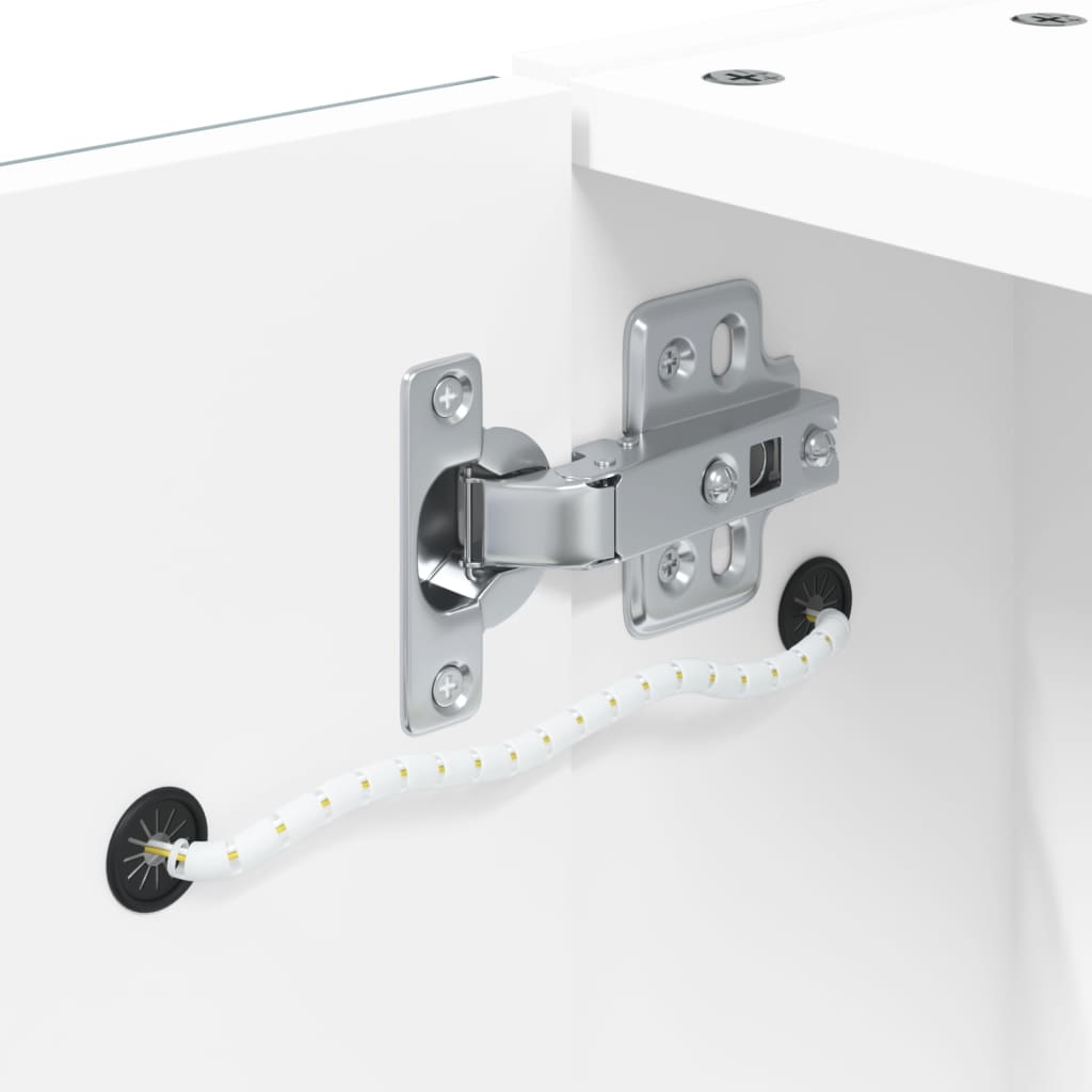 Baderomsspeilskap med LED-lys Hvit 60x13x52 cm