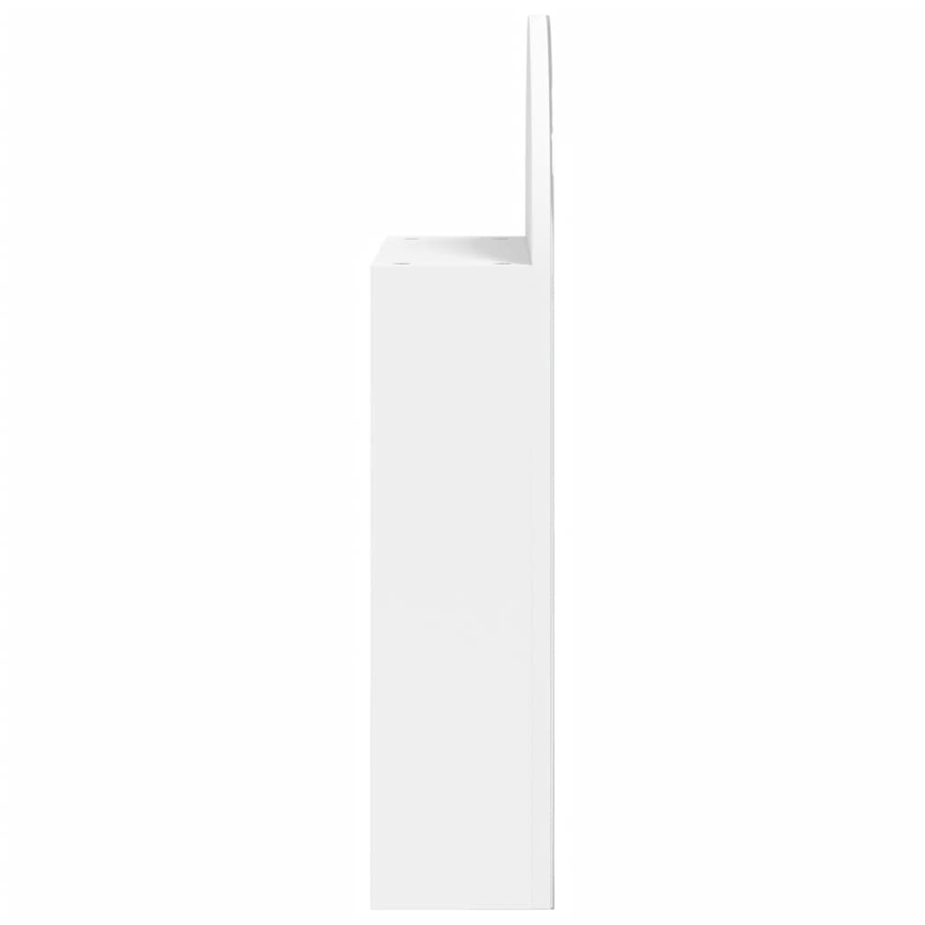 Baderomsspeilskap med LED-lys buet Hvit 42x13x70 cm