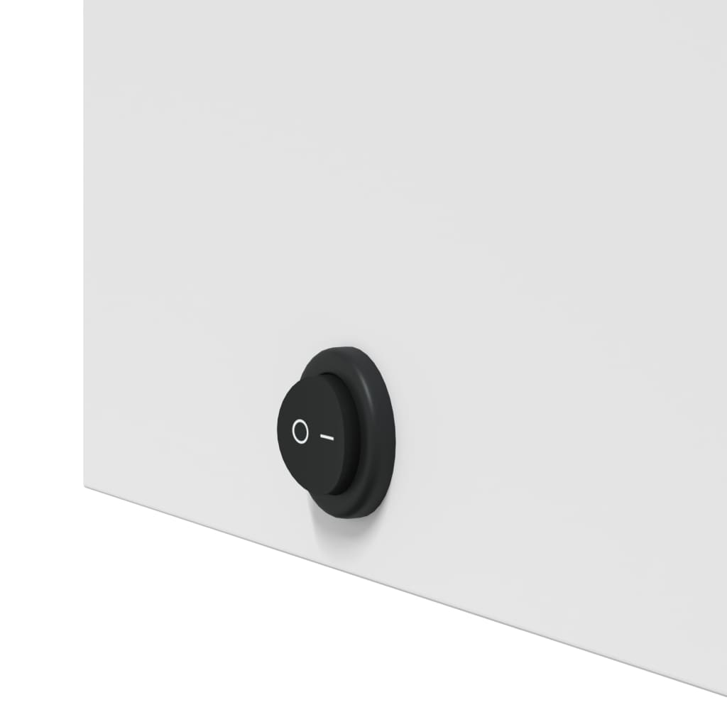 Baderomsspeilskap med LED-lys buet Hvit 42x13x70 cm
