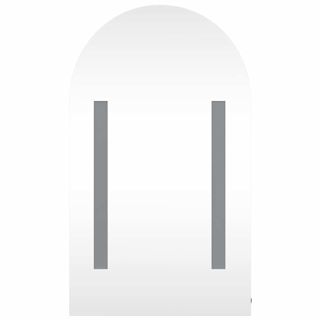 Baderomsspeilskap med LED-lys buet Svart 42x13x70 cm