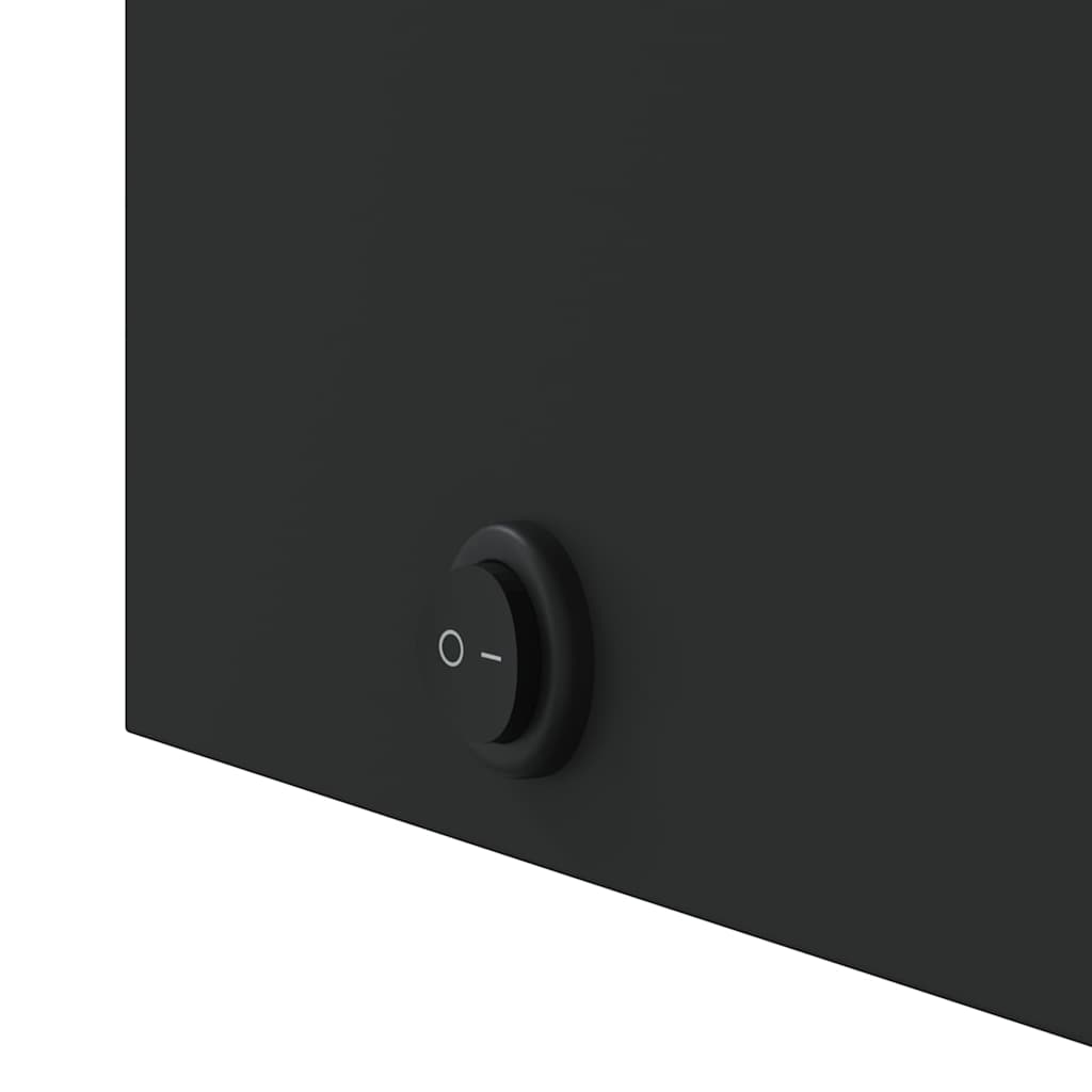 Baderomsspeilskap med LED-lys buet Svart 42x13x70 cm