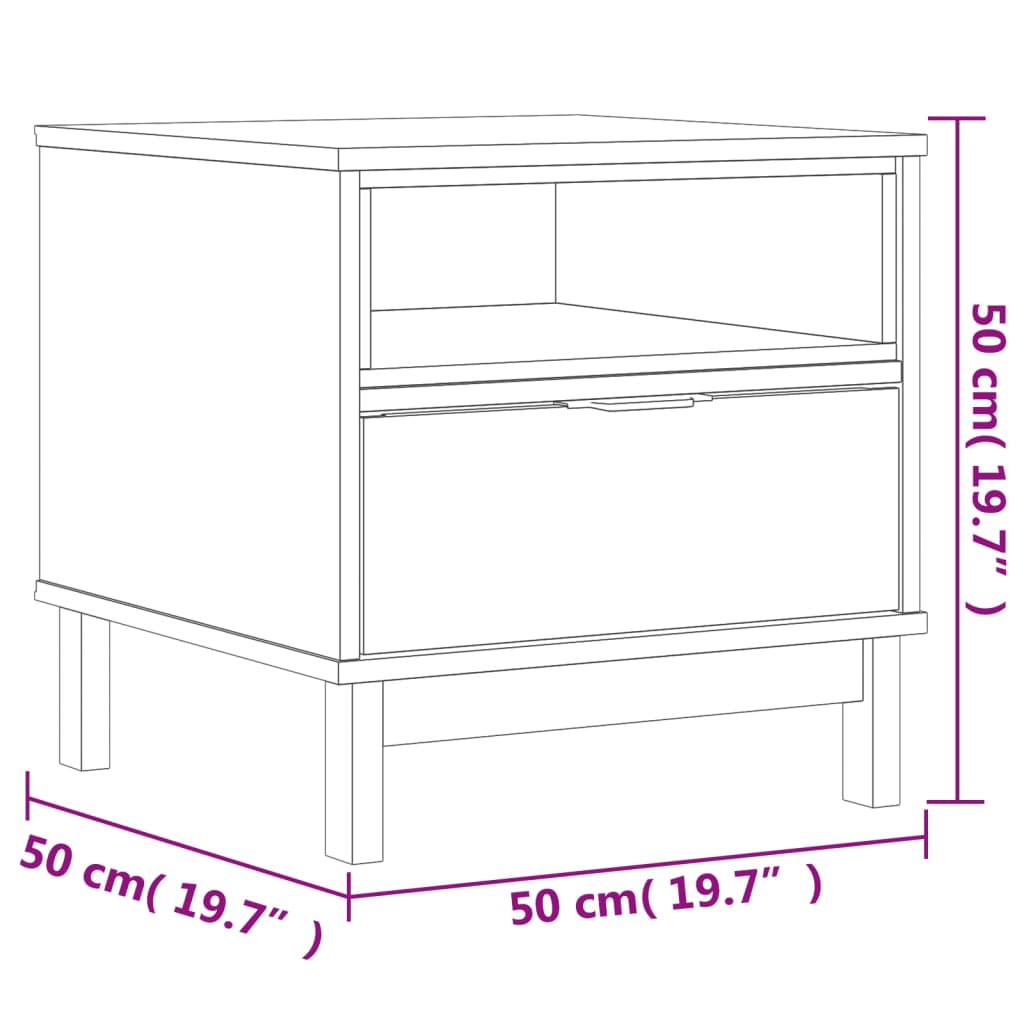 Sidebord Tre FLAM 50x50x50 cm heltre furu