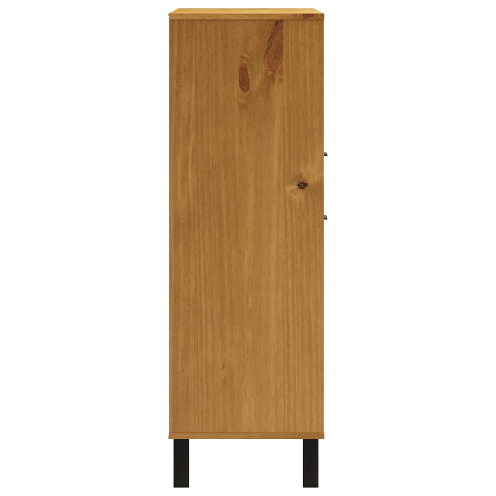 Skap Tre heltre furu med glassdør FLAM 92x40x122,5 cm