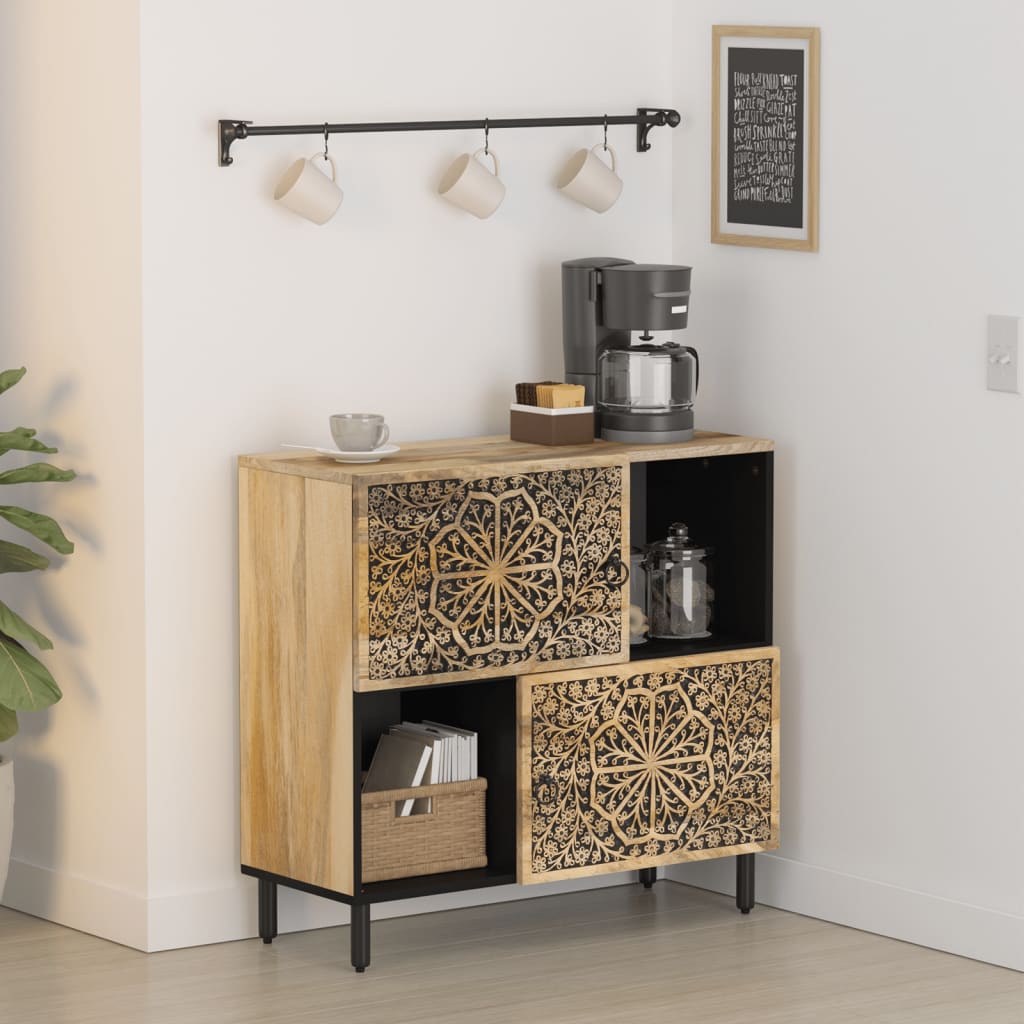 Skap heltre mango 80x33x75 cm