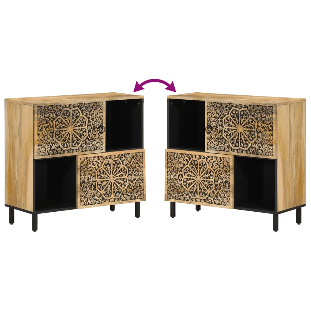 Skap heltre mango 80x33x75 cm
