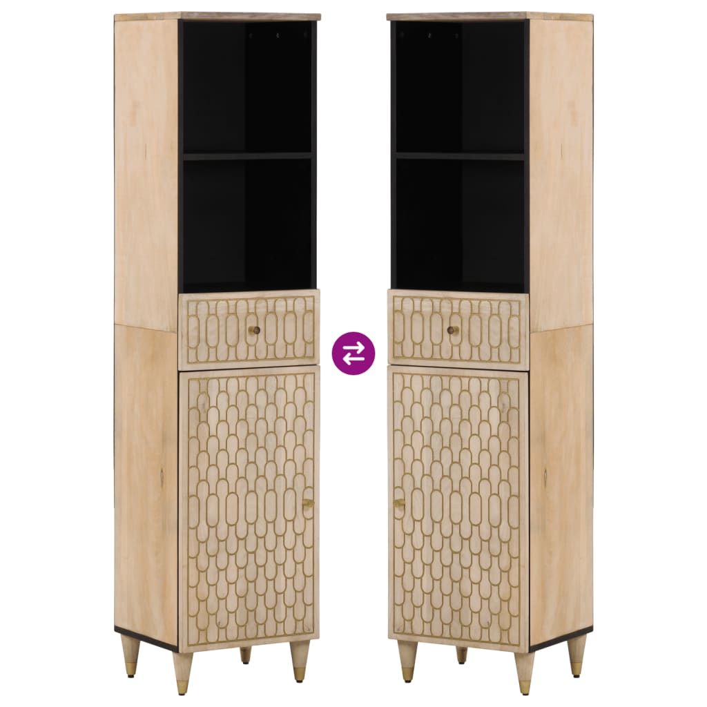 Baderomsskap 38x33x160 cm heltre mango