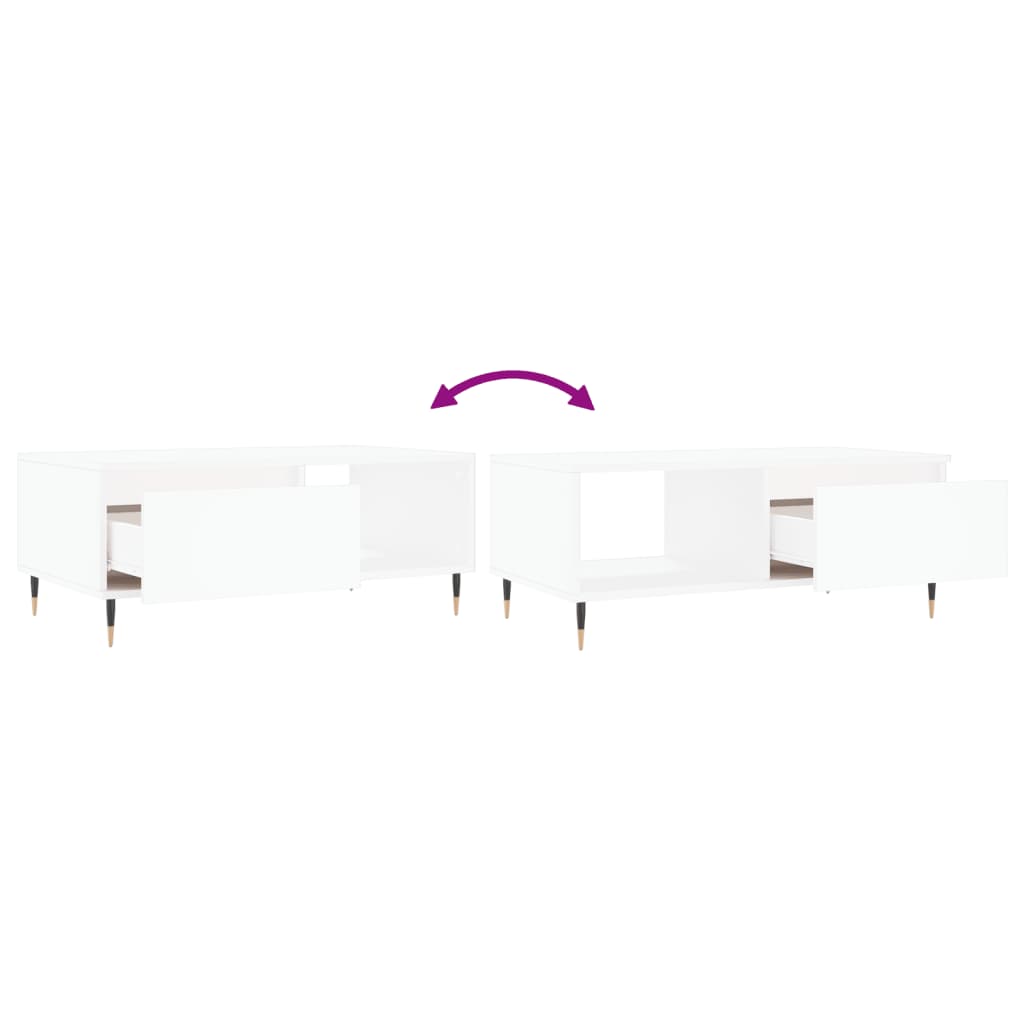 Salongbord Sofabord Hvit 90x50x36,5 cm