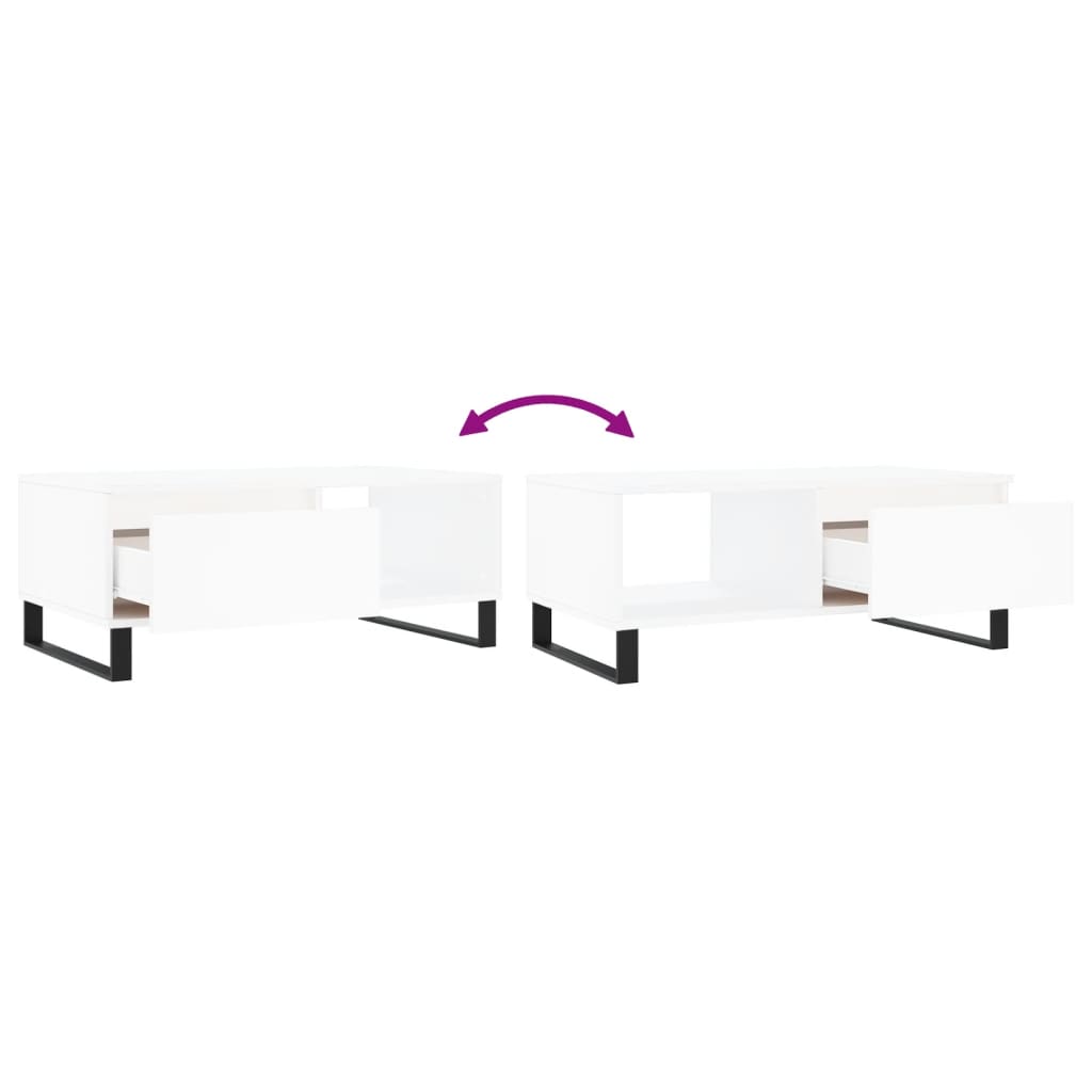 Salongbord Sofabord Hvit 90x50x36,5 cm