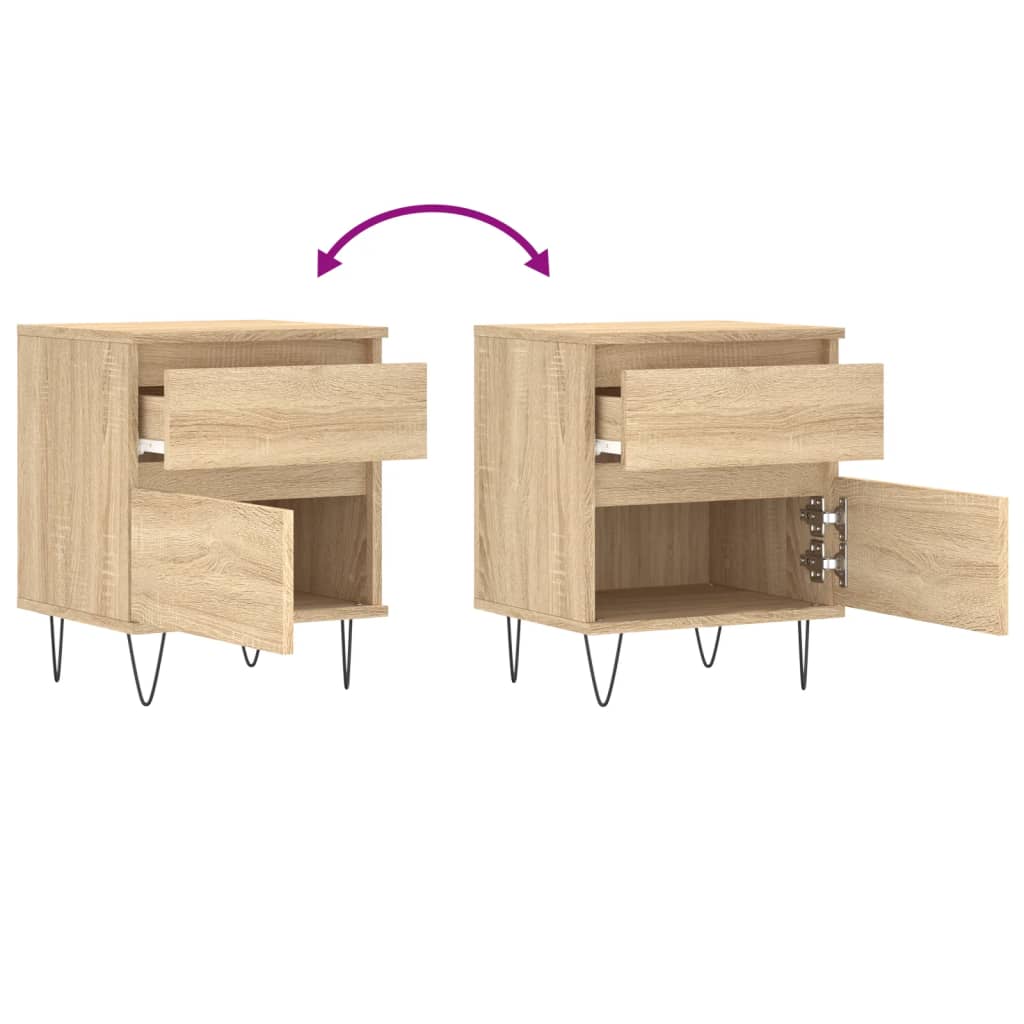 Nattbord 2 stk sonoma eik 40x35x50 cm konstruert tre
