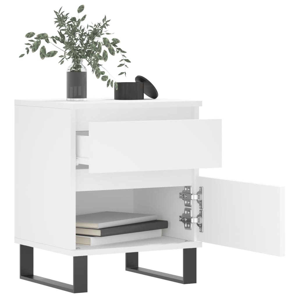 Nattbord Sengbord Hvit 40x35x50 cm