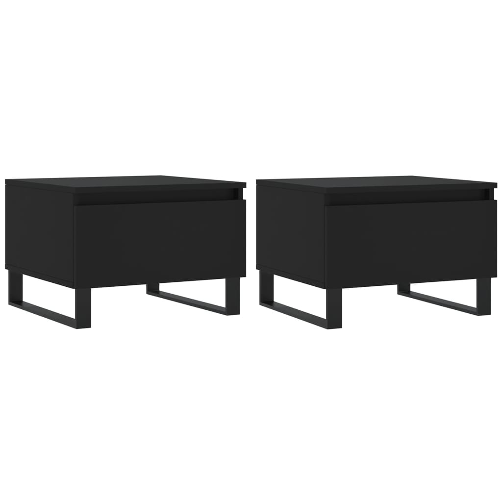 Salongbord Sofabord Svart 2 stk 50x46x35 cm