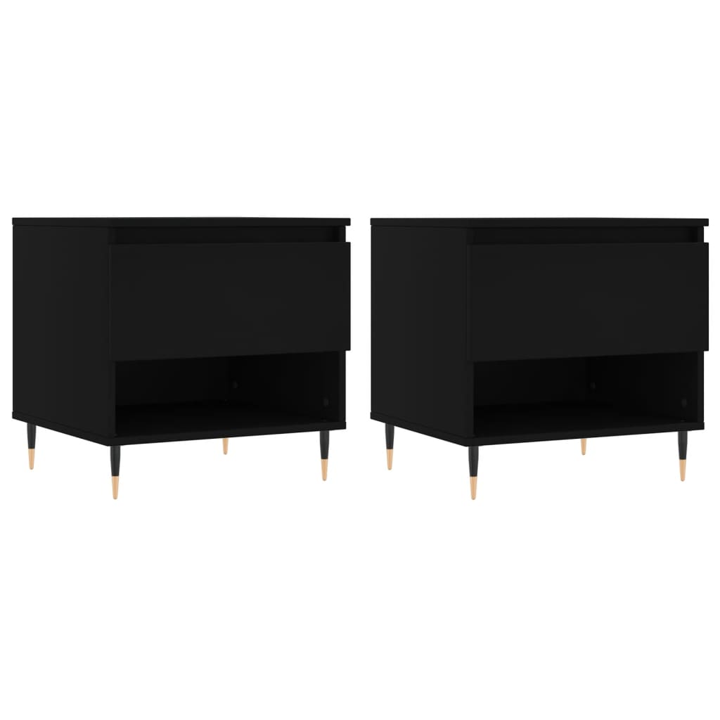 Salongbord Sofabord Svart 2 stk 50x46x50 cm
