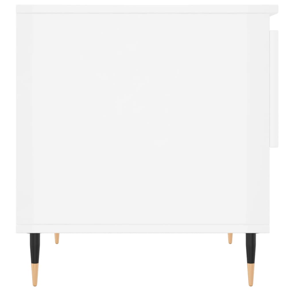 Sidebord Høyglans Hvit 2 stk Høyglans Hvit 50x46x50 cm