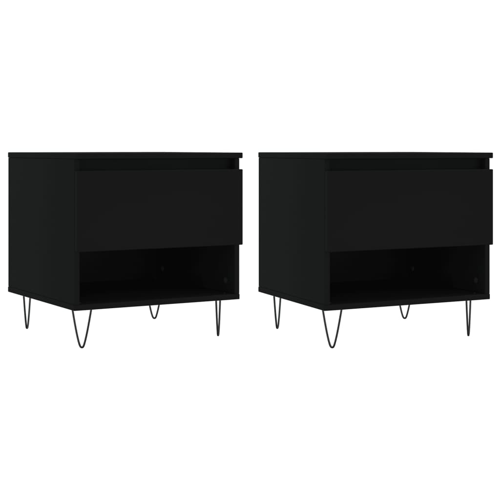 Salongbord Sofabord Svart 2 stk 50x46x50 cm
