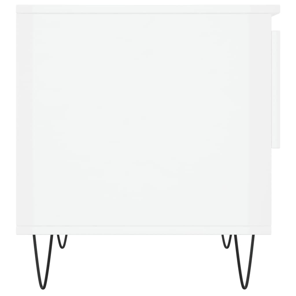 Sidebord Høyglans Hvit 2 stk Høyglans Hvit 50x46x50 cm