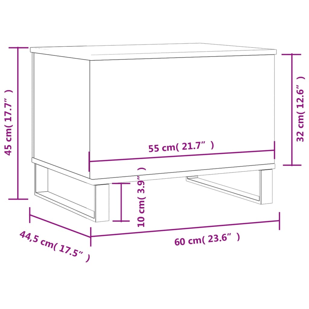 Salongbord Sofabord Sonoma Grå 60x44,5x45 cm