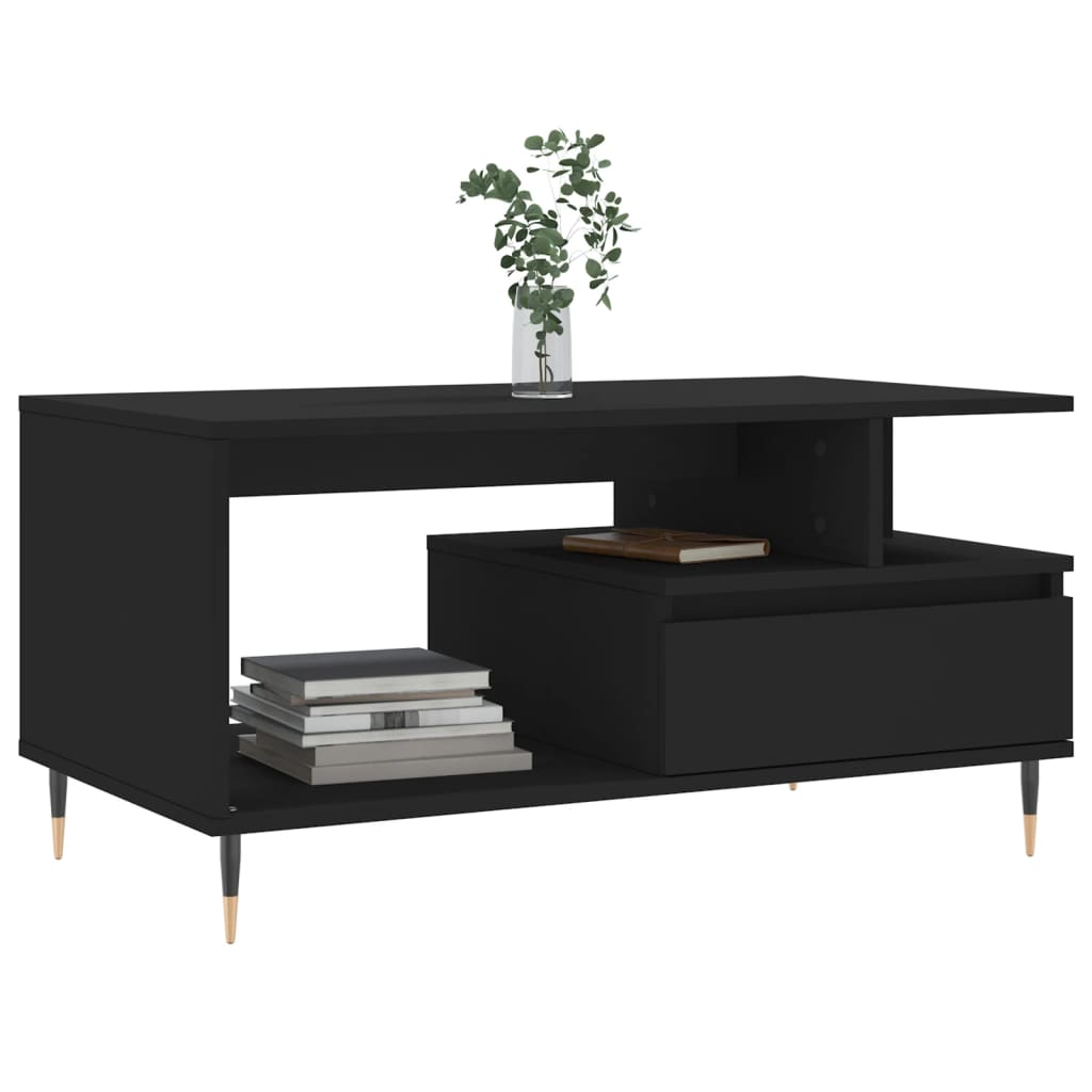 Salongbord Sofabord Svart 90x49x45 cm