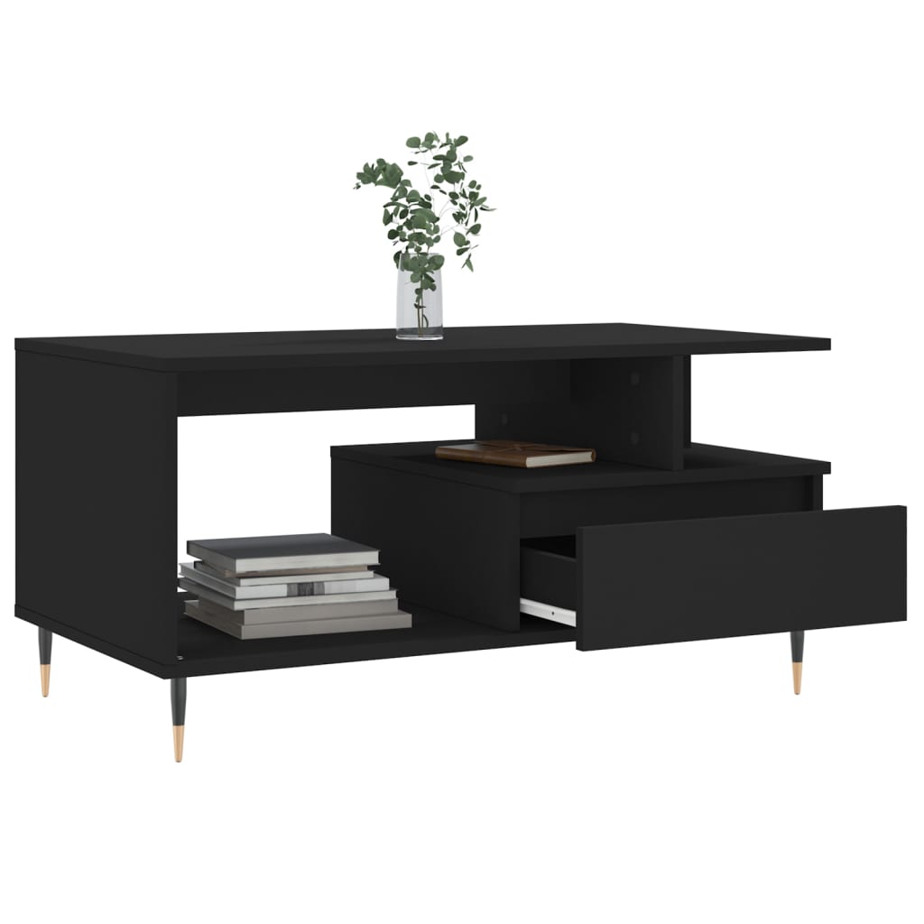 Salongbord Sofabord Svart 90x49x45 cm