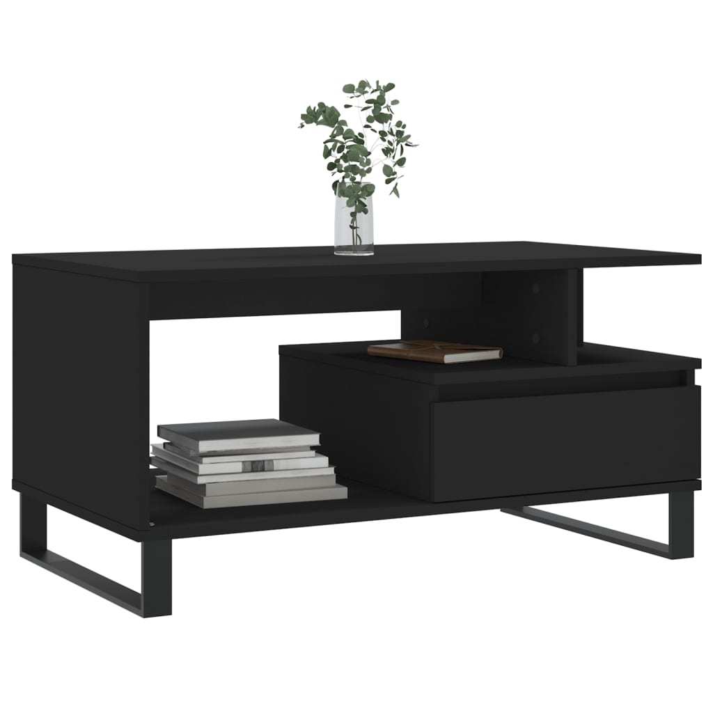 Salongbord Sofabord Svart 90x49x45 cm