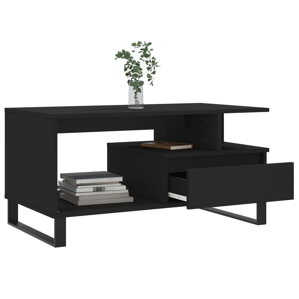 Salongbord Sofabord Svart 90x49x45 cm