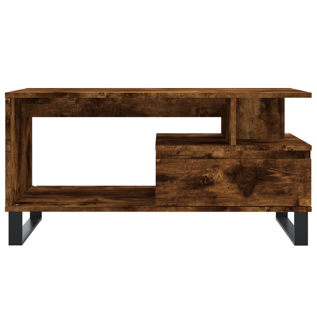 Salongbord Sofabord Røkt Eik 90x49x45 cm
