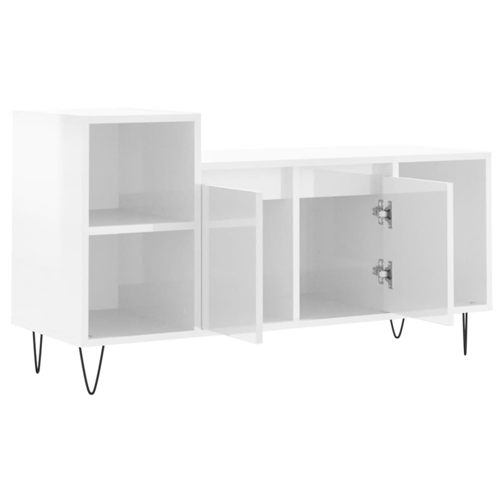 TV-Møbel Høyglans Hvit TV-benk 100x35x55 cm