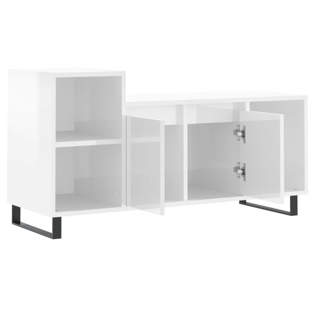TV-Møbel Høyglans Hvit TV-benk 100x35x55 cm