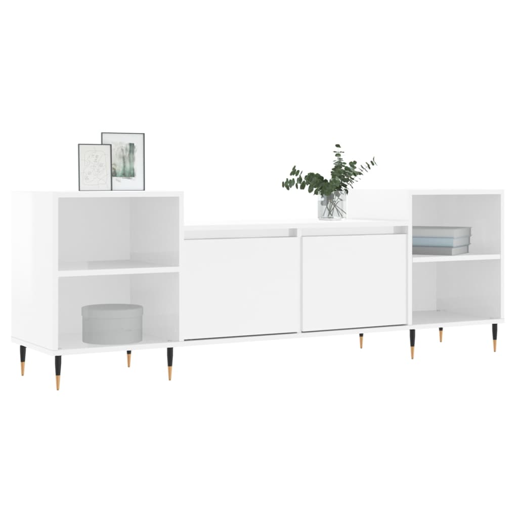 TV-Møbel Høyglans Hvit Tv-benk 160x35x55 cm