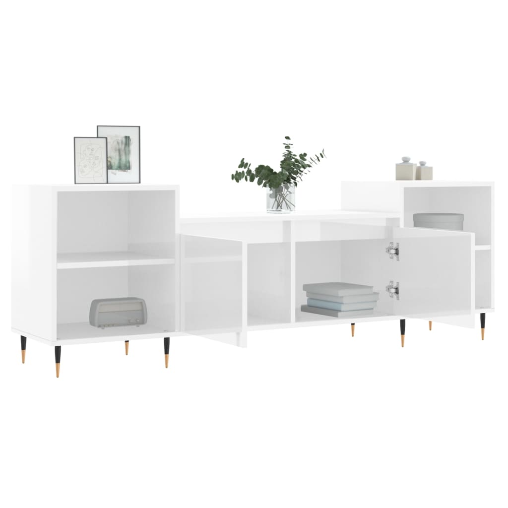 TV-Møbel Høyglans Hvit Tv-benk 160x35x55 cm