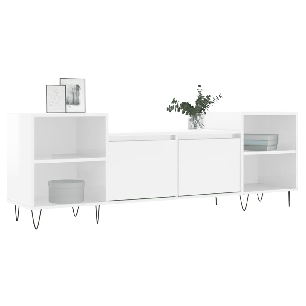 TV-Møbel Høyglans Hvit Tv-benk 160x35x55 cm