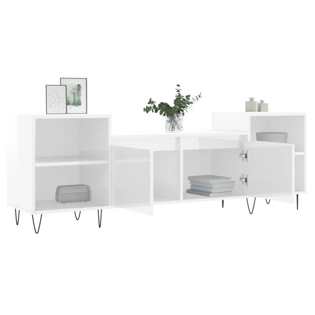 TV-Møbel Høyglans Hvit Tv-benk 160x35x55 cm