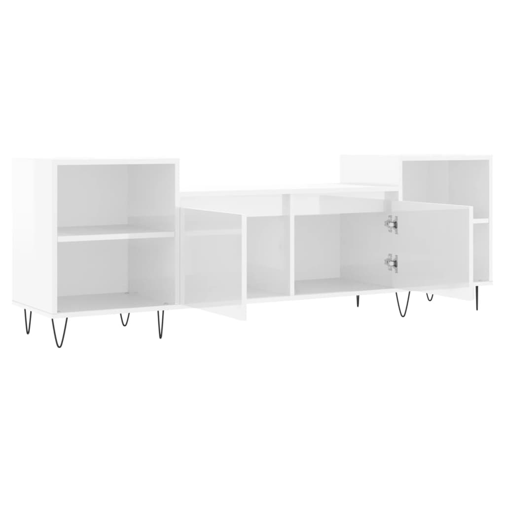 TV-Møbel Høyglans Hvit Tv-benk 160x35x55 cm