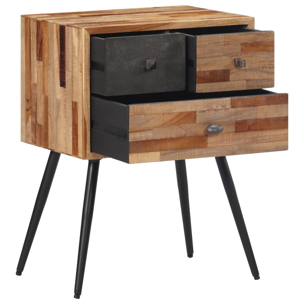 Nattbord Sengbord Tre heltre teak 47x31,5x60 cm